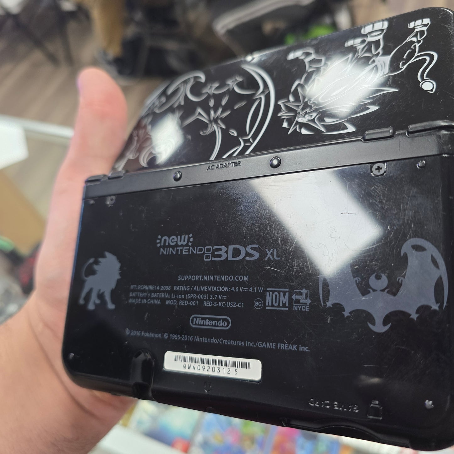 "New" Nintendo 3DS XL Solgaleo Lunala Black Edition Nintendo 3DS Handheld System with Charger