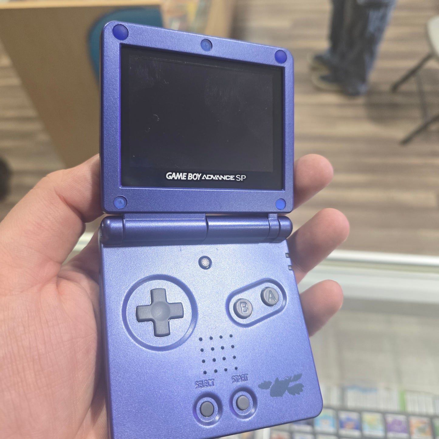 Custom Kyogre Nintendo Gameboy Advance SP Handheld with Charger (Has Brighter Screen) (Very Low Sound)