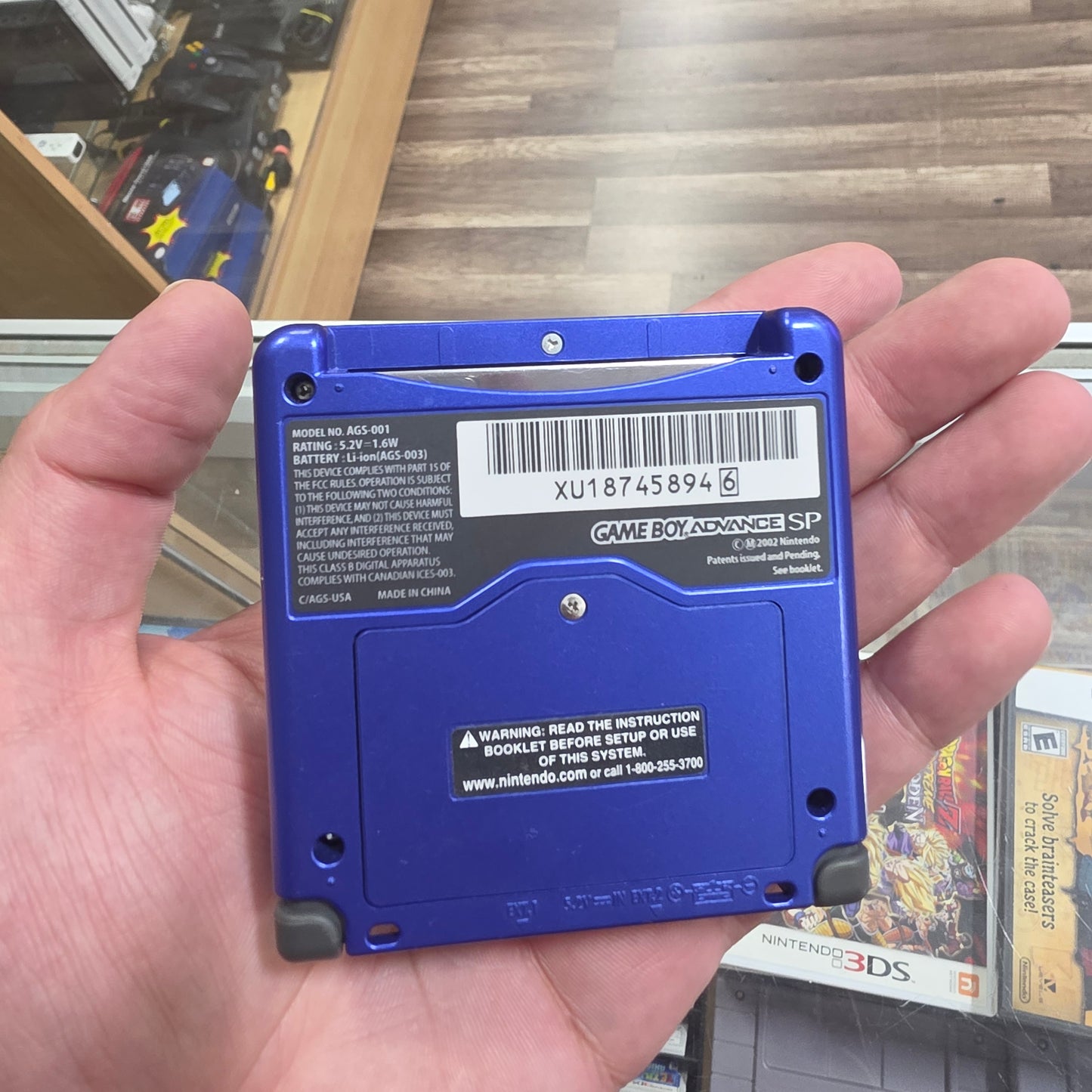 Cobalt Blue Nintendo Gameboy Advance SP Handheld System with Charger Model 001 (VERY CLEAN)