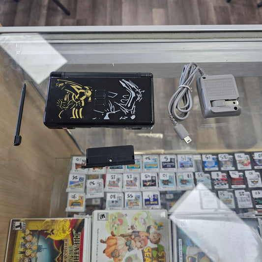Black Nintendo DS Lite with Custom Diamond and Pearl Front Decal comes with Charger