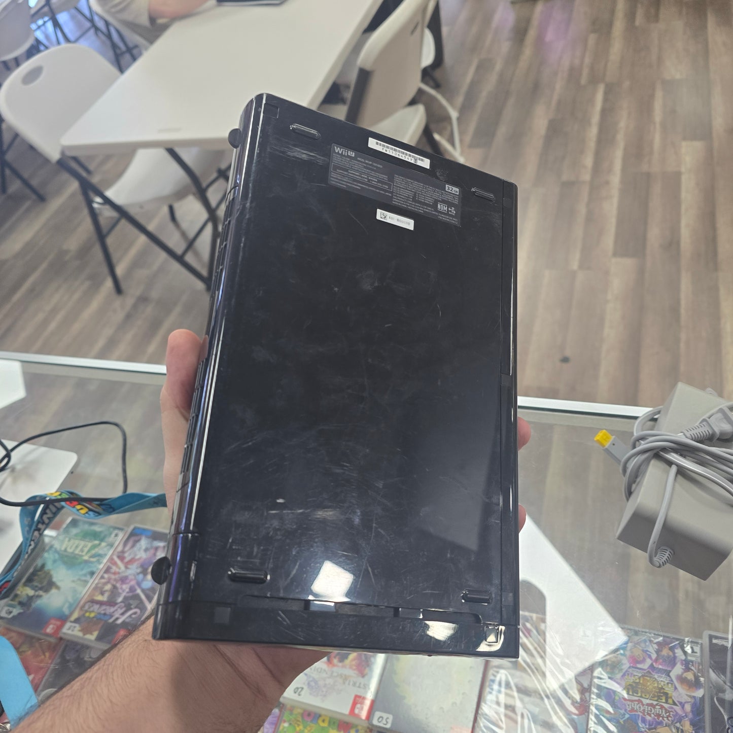 Black Wii U Console with Wires (NO GAMEPAD)
