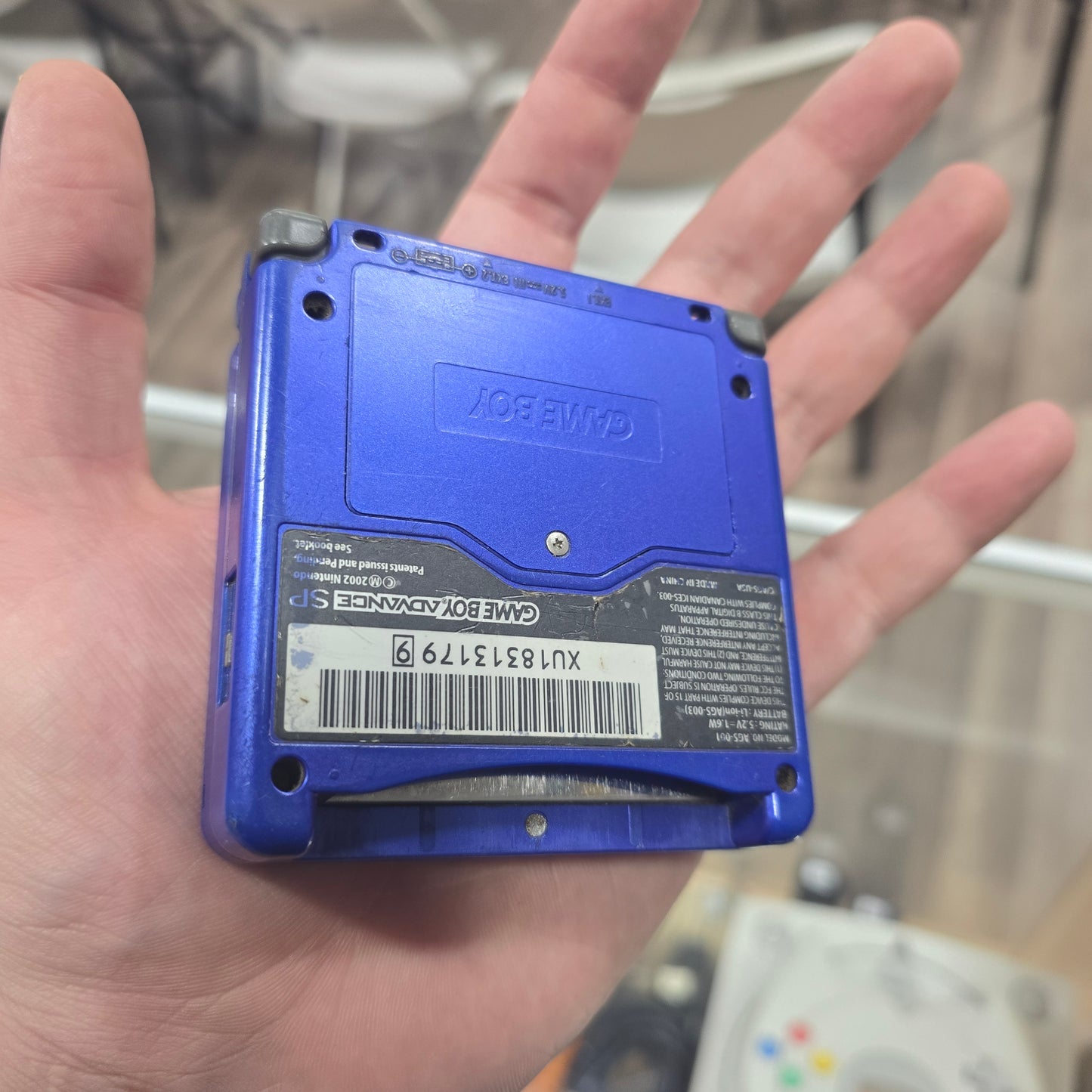 Blue Nintendo Gameboy Advance  SP Handheld System (001 Model) with Charger
