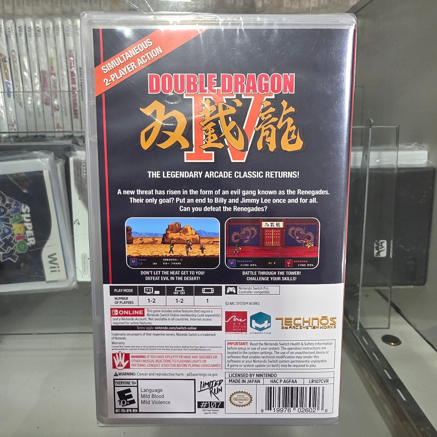 New Sealed Double Dragon IV Nintendo Switch