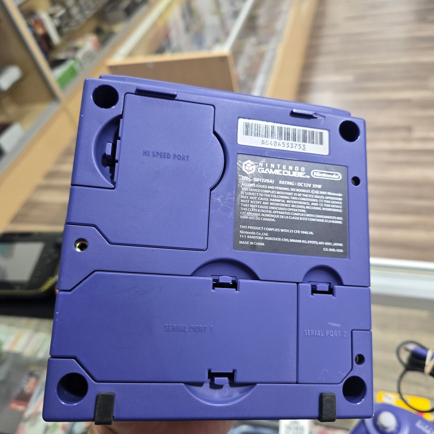 Indigo Nintendo GameCube System with One Controller and Wires