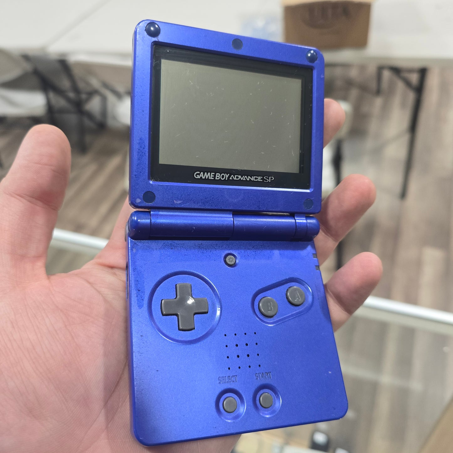 Blue Nintendo Gameboy Advance  SP Handheld System (001 Model) with Charger