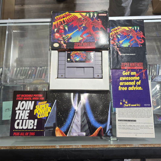 Super Metroid CIB with Poster and Box Protector Super Nintendo