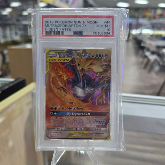 Moltres & Zapdos & Articuno GX - Hidden Fates (PSA 10)