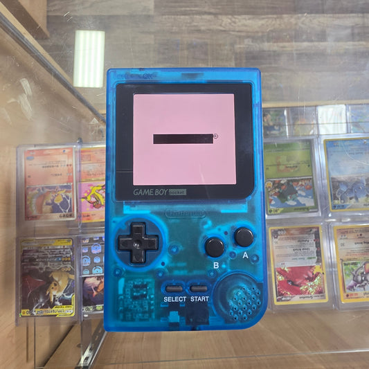 Custom Transparent Blue Nintendo Gameboy Pocket with Brighter Screen