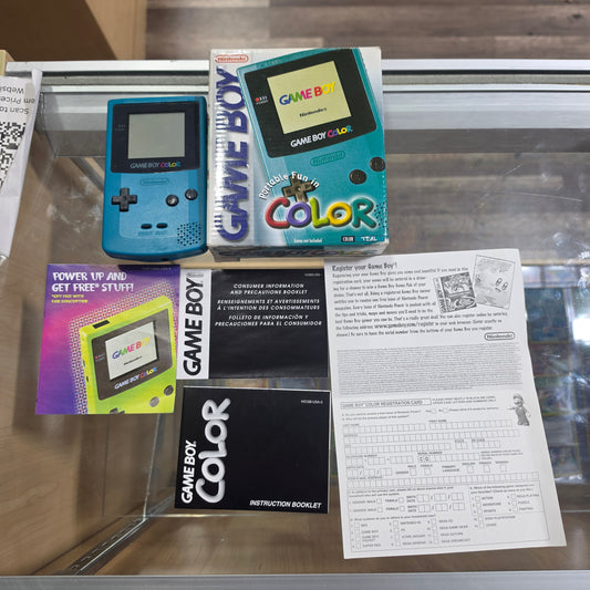 Nintendo Gameboy Color Teal Handheld System with Box