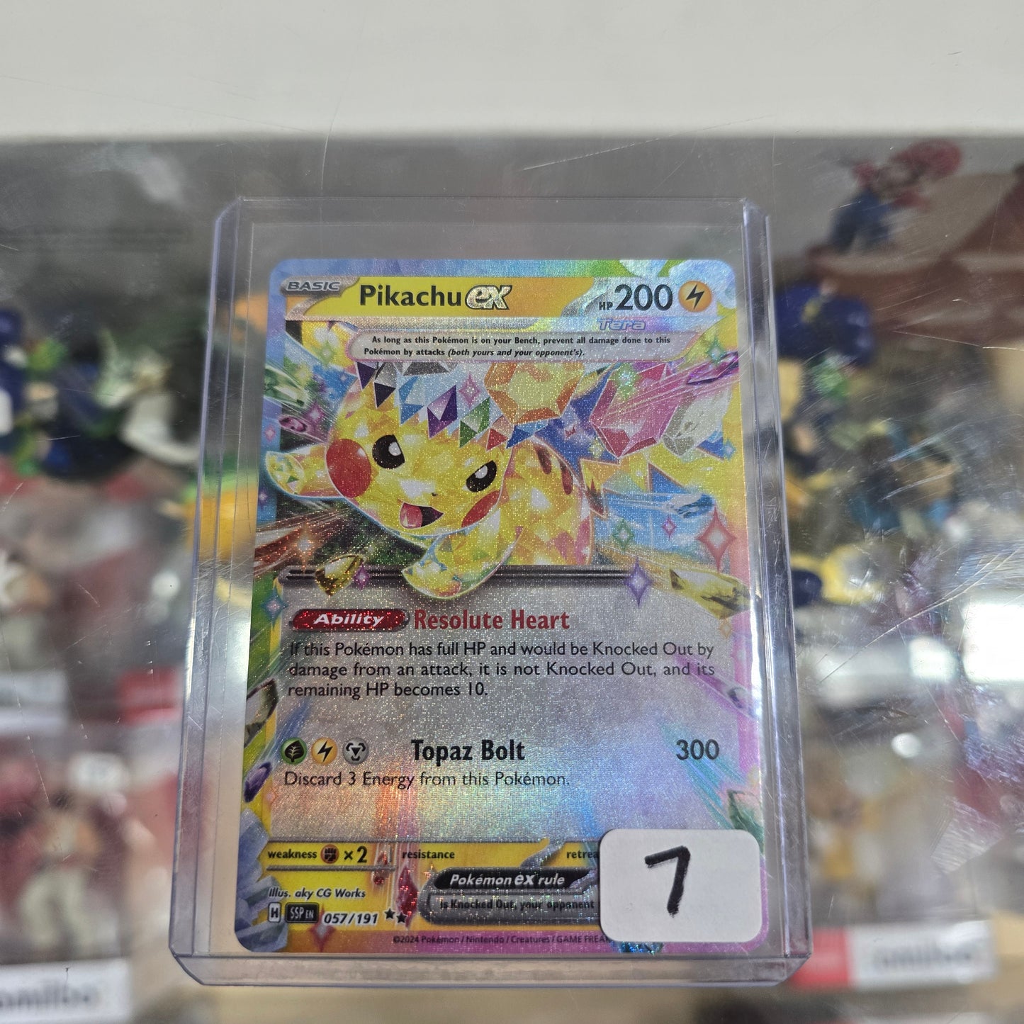 Pikachu ex - 057/191 - SV08: Surging Sparks (NM)