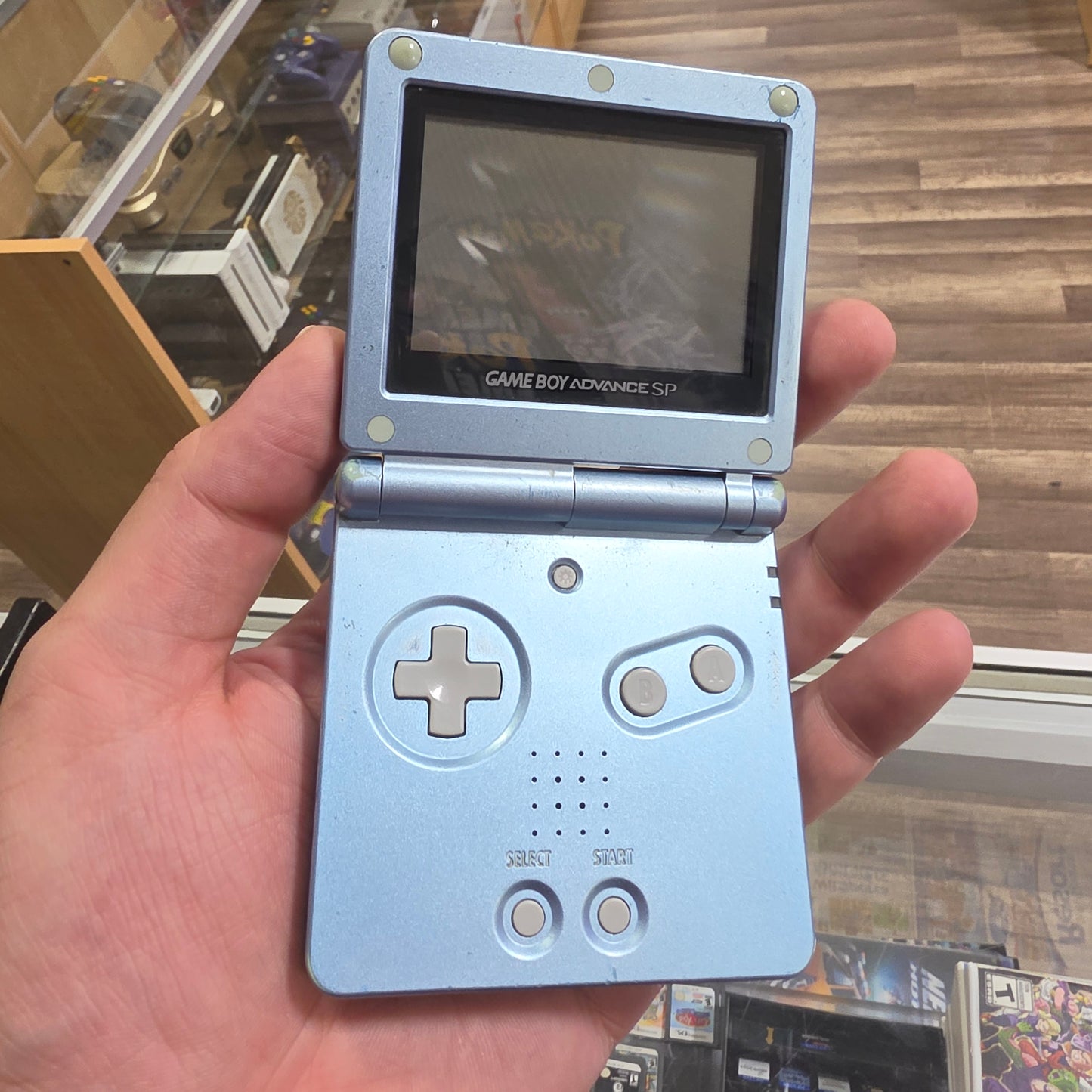 Pearl Blue Nintendo Gameboy Advance SP Handheld System with Charger Model 001