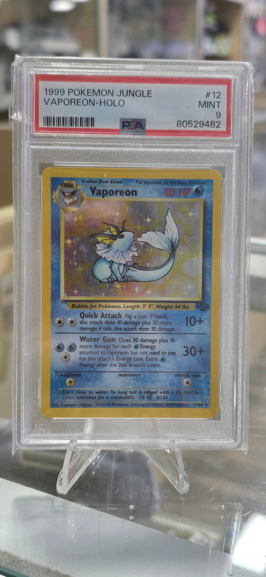 Pokemon 1999 POKEMON JUNGLE #12 VAPOREON-HOLO PSA 9 (NM)