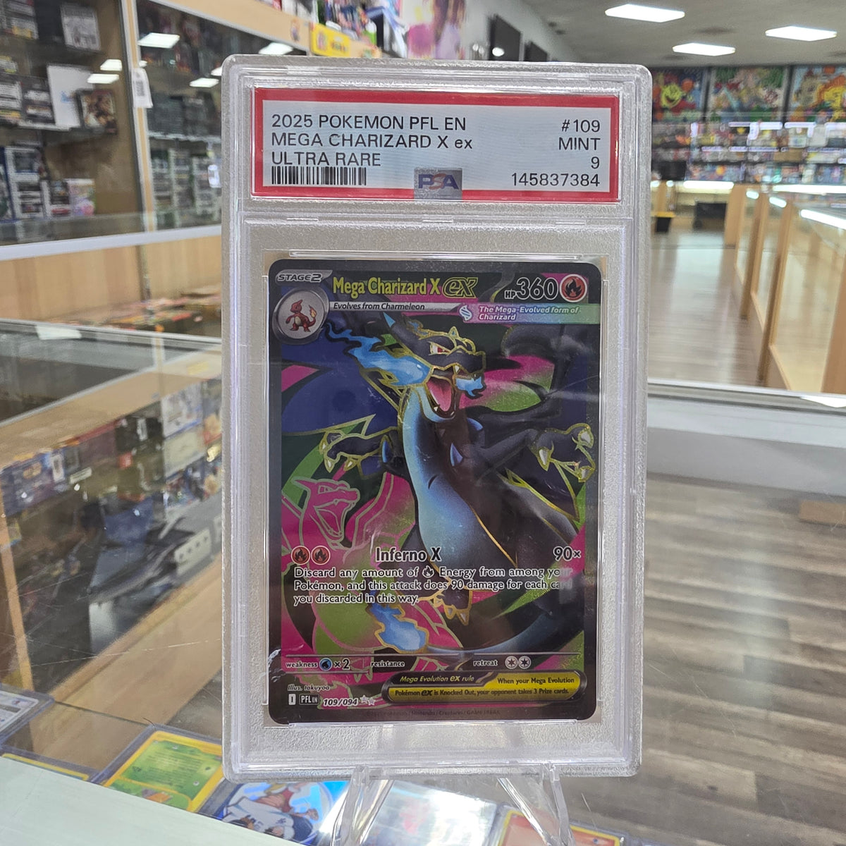 (PSA 9) Mega Charizard X ex - 109/094 - ME02: Phantasmal Flames