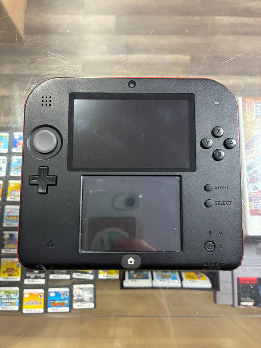 Black and Red Nintendo 2DS Handheld System with Charger