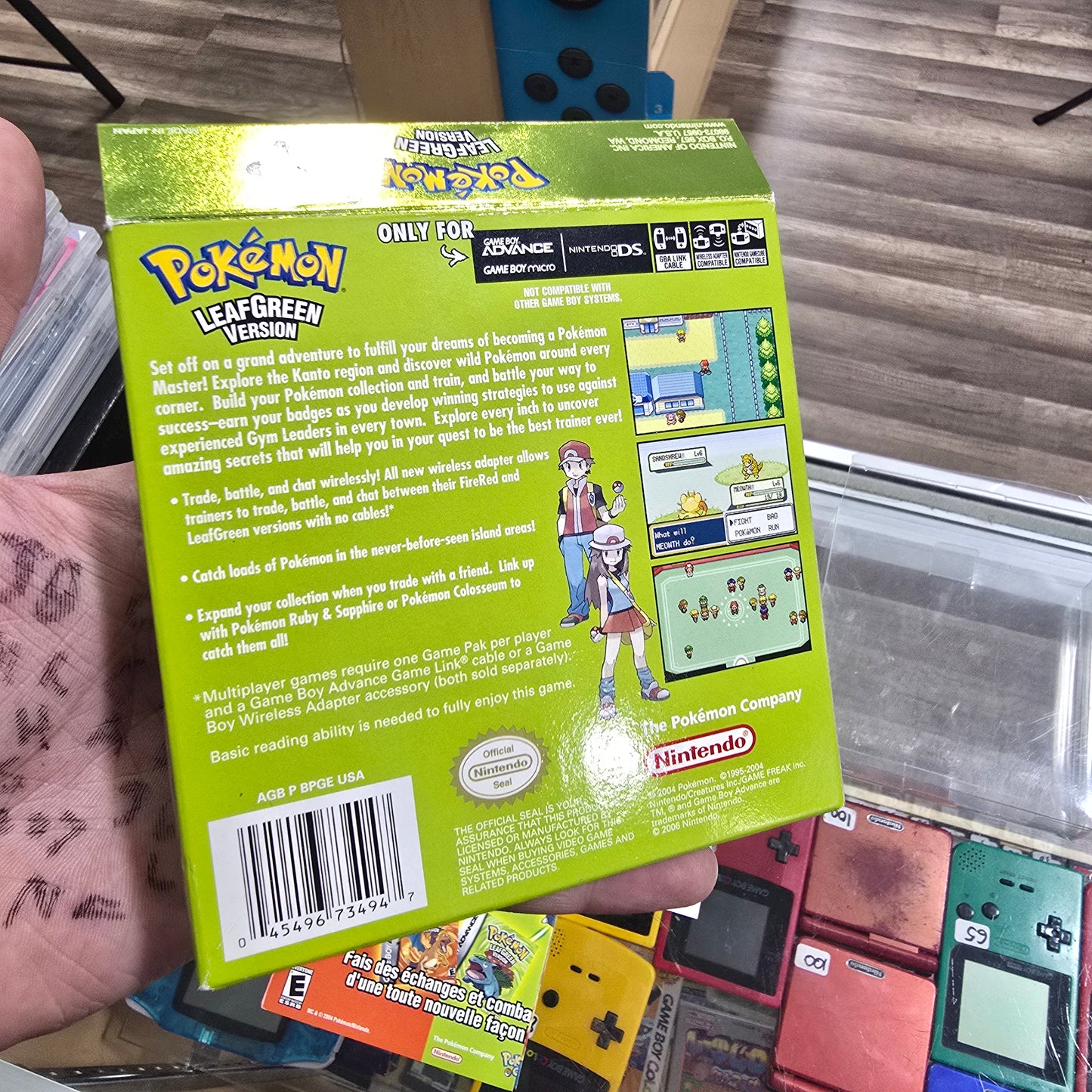 Pokémon LeafGreen (Authentic) (Clean) CIB Nintendo Gameboy Advance