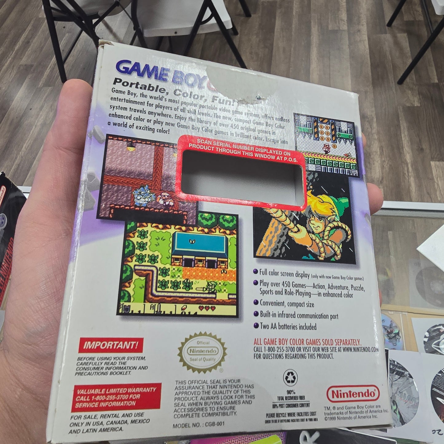 Atomic Purple Gameboy Color CIB Handheld System
