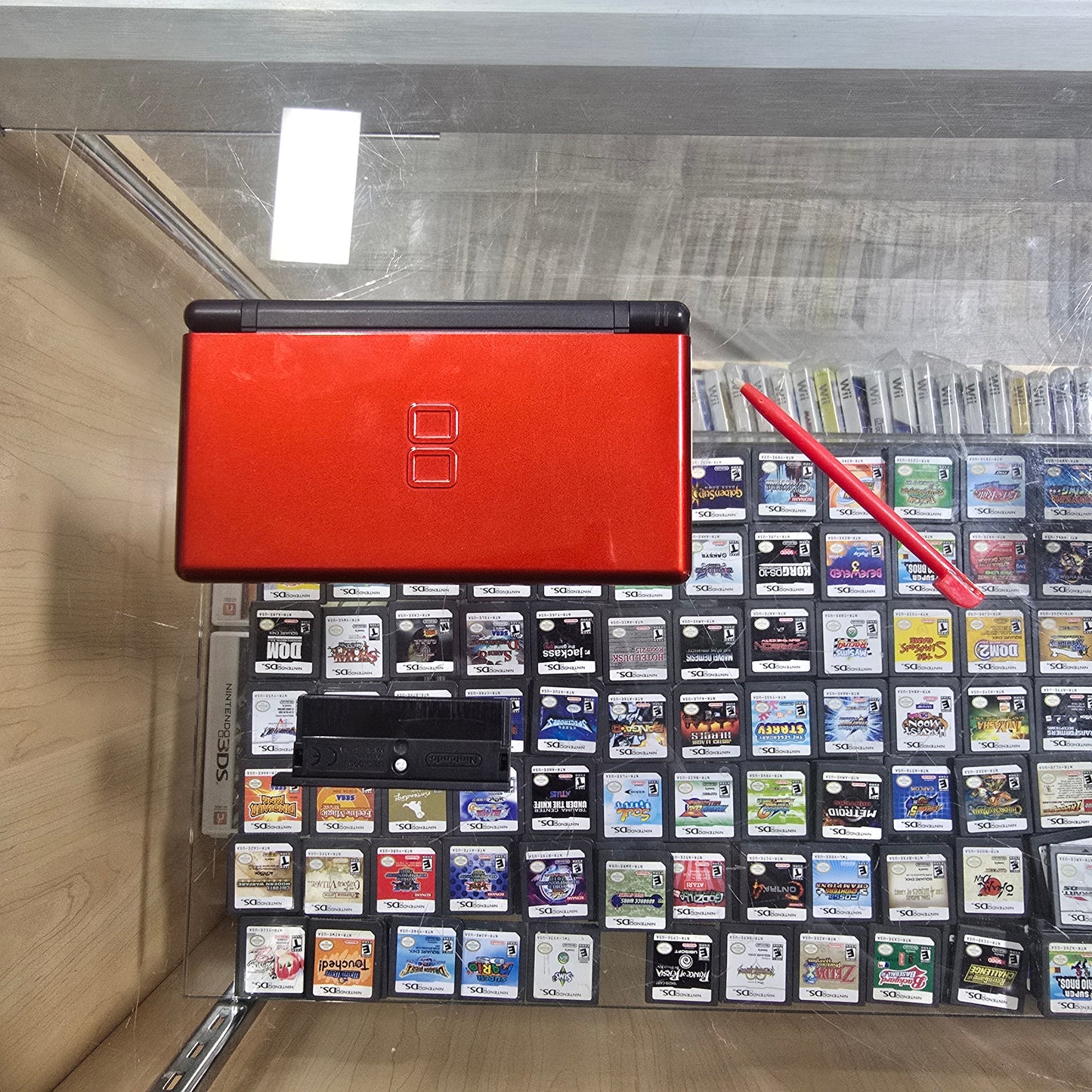 Red Nintendo DS Lite Handheld System with Charger