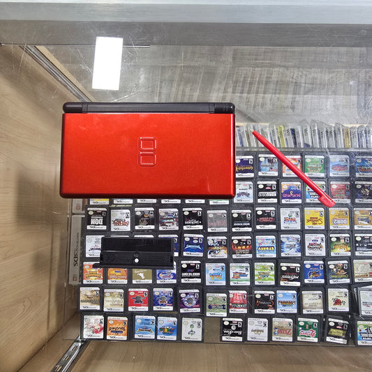Red Nintendo DS Lite Handheld System with Charger