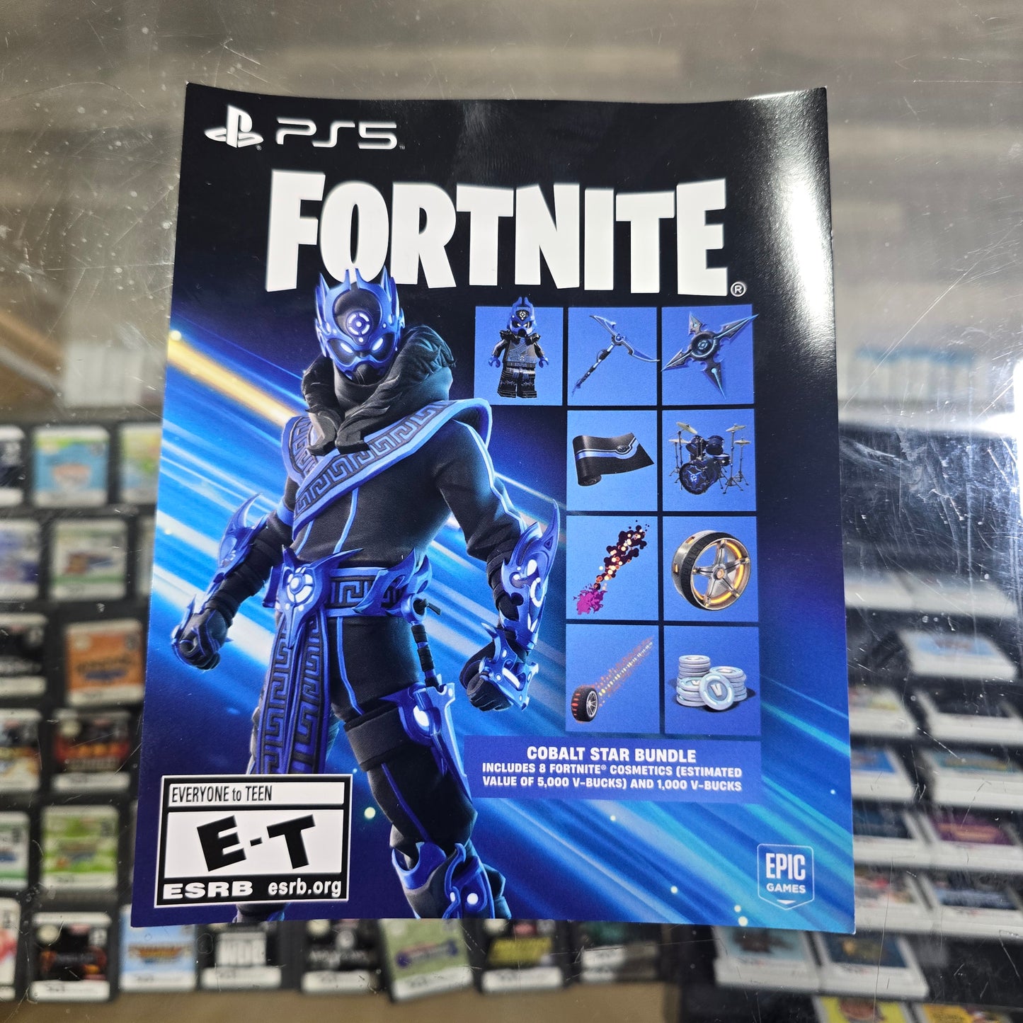 PS5 Fortnite Cobalt Star Bundle + 1000 V Bucks (Unscratched Unused Code)