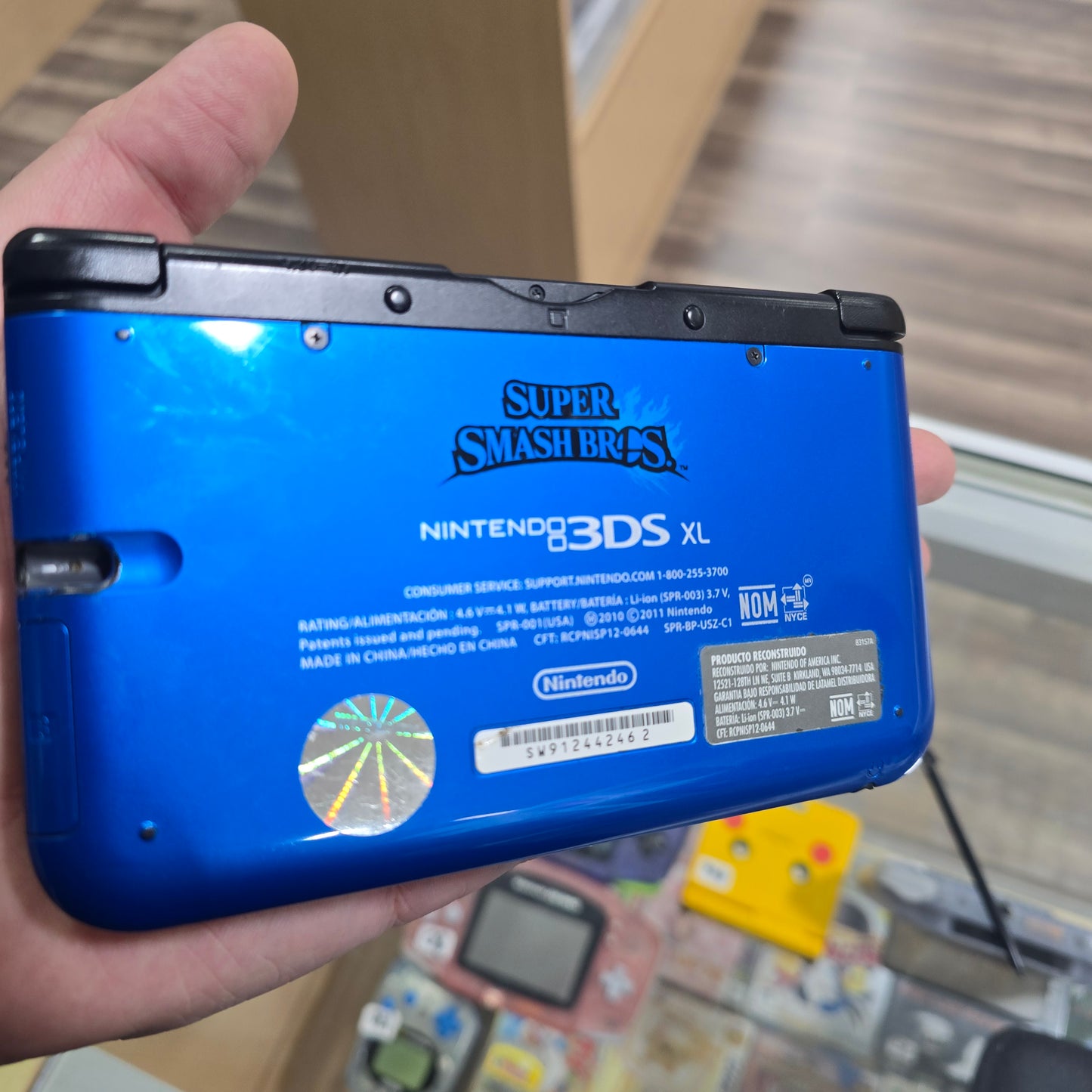Nintendo 3DS XL Super Smash Bros. Blue Edition Nintendo 3DS Handheld System with Charger (Has Pokémon Bank and Homebrew)