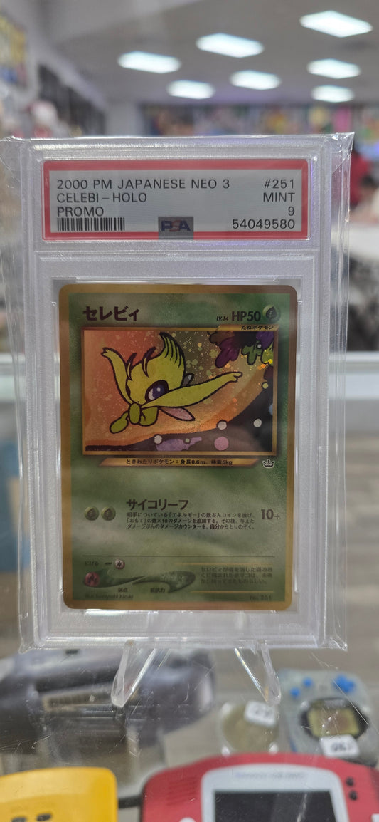 2000 Pokemon Japanese Neo Revelation Celebi Holo File Promo 251 PSA 9 (NM)