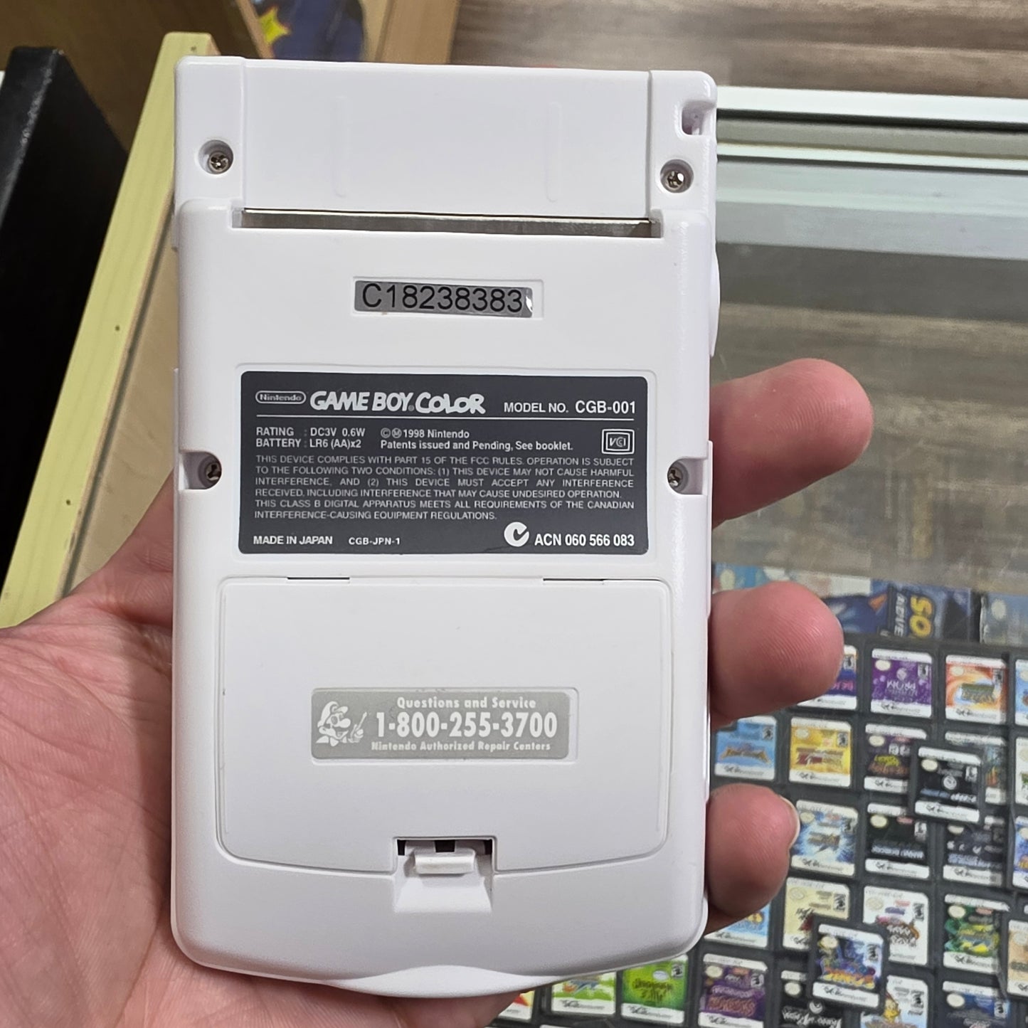 Custom White Nintendo Gameboy Color Handheld System with Brighter Screen