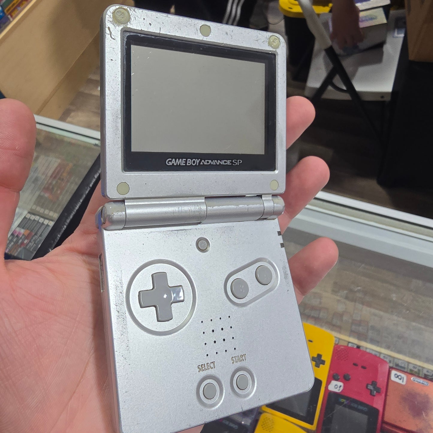 Silver Nintendo Gameboy Advance SP Handheld System with Charger (Rough shell) 001 Model