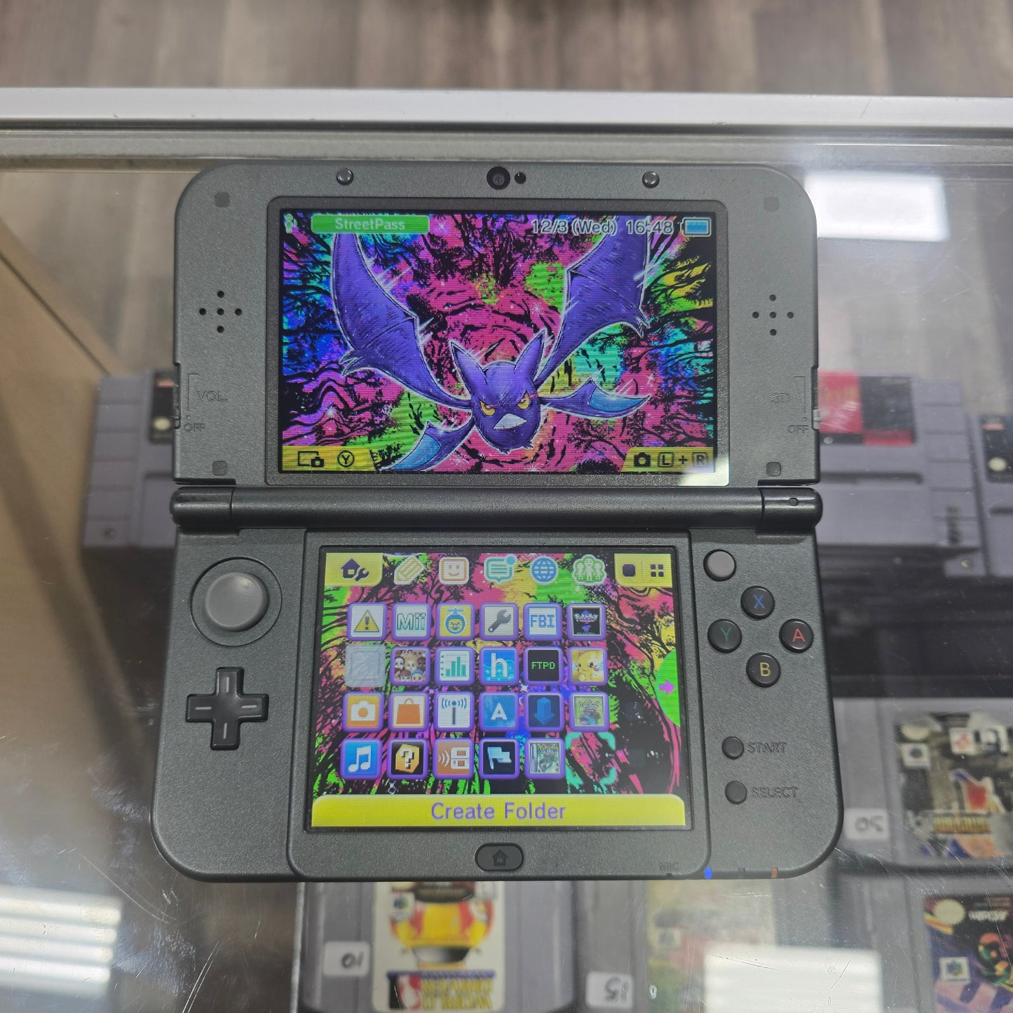 New Nintendo 3DS LL BLACK JP Nintendo 3DS [Pre Installed Games] [Charger Included] TOP IPS