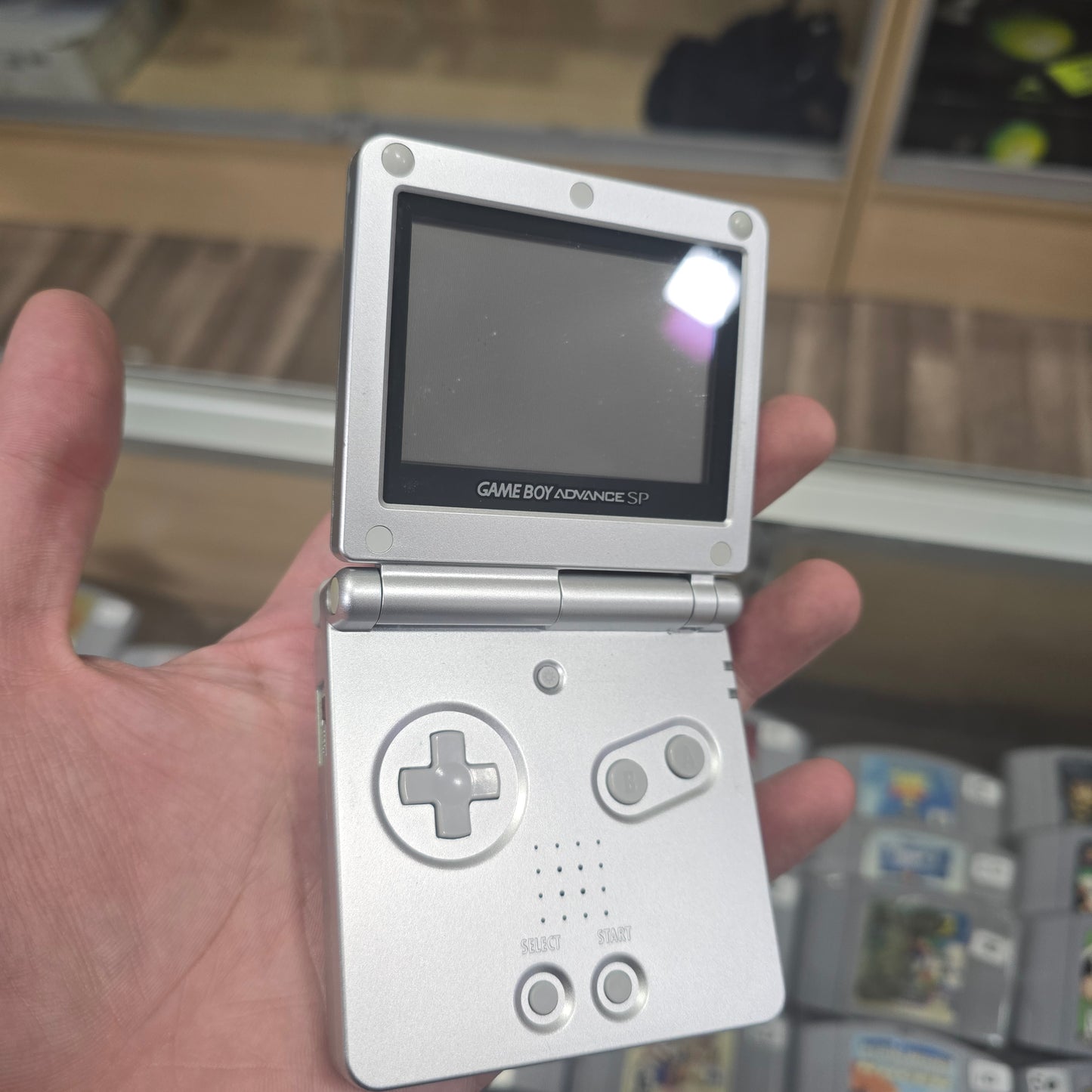 Silver Nintendo Gameboy Advance SP (CLEAN) 001 Model Handheld System with Charger