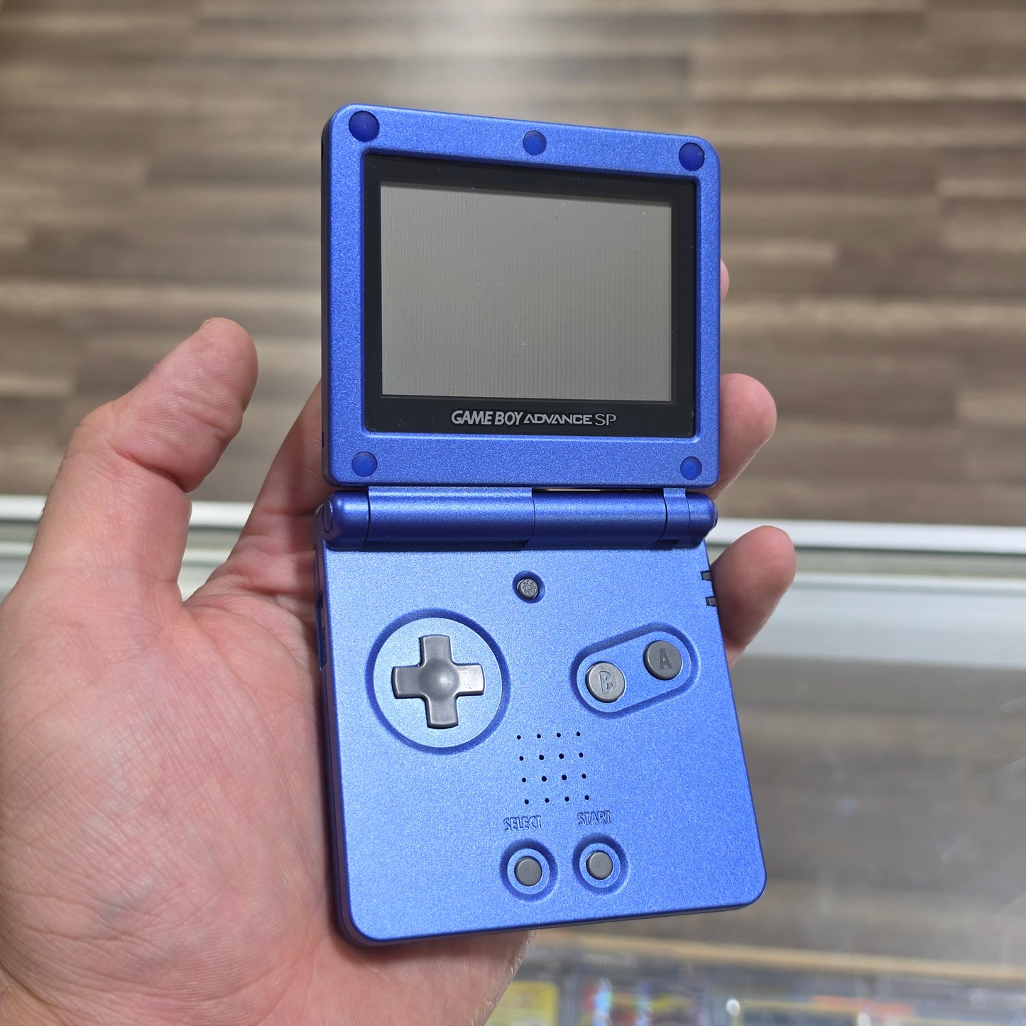 Blue Custom Gameboy Advance SP Handheld System with Charger (001 Model) (Reshell)