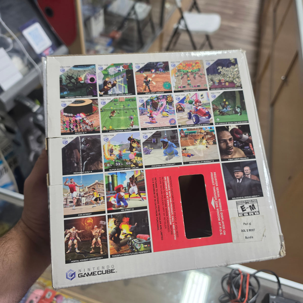 Silver Nintendo GameCube System with All Wires and Controller Plus Box