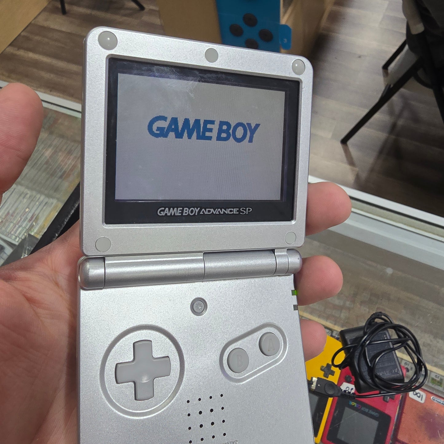 Silver Nintendo Gameboy Advance SP Handheld System with Charger