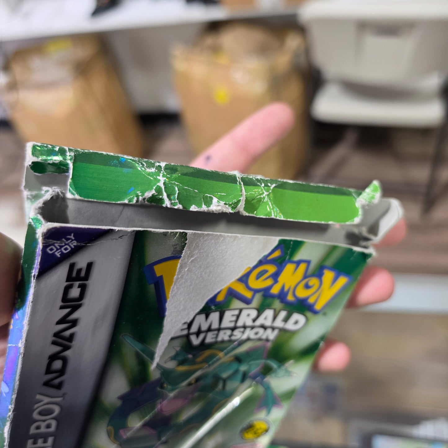 Pokémon Emerald (Authentic) (Dry Battery) with Box & Manual + Box Protector (BAD CONDITION)