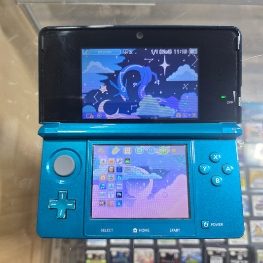 Blue Nintendo 3DS Handheld System with Digital Games