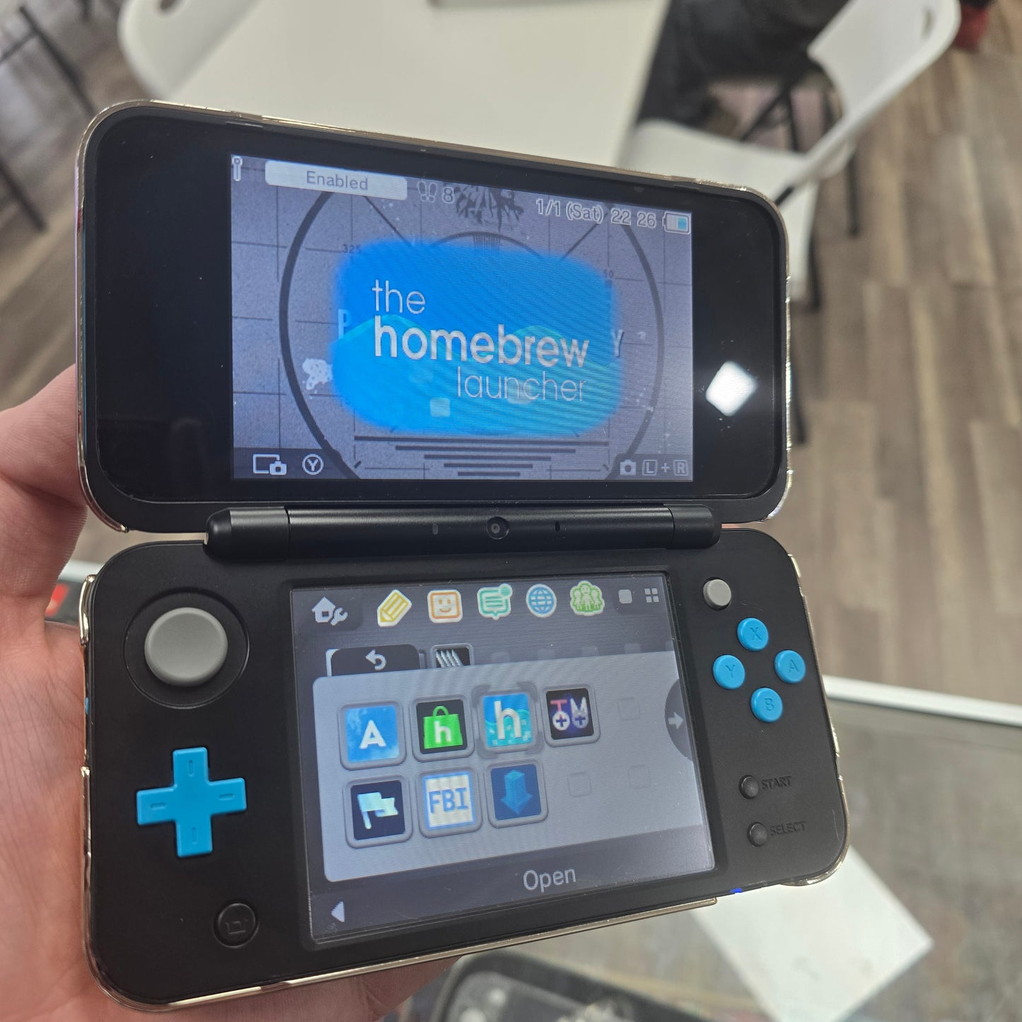 "New" Nintendo 2DS XL Handheld System With Charger and Homebrew Installed with Digital Games (Comes with Pikachu Speical Case Cover)