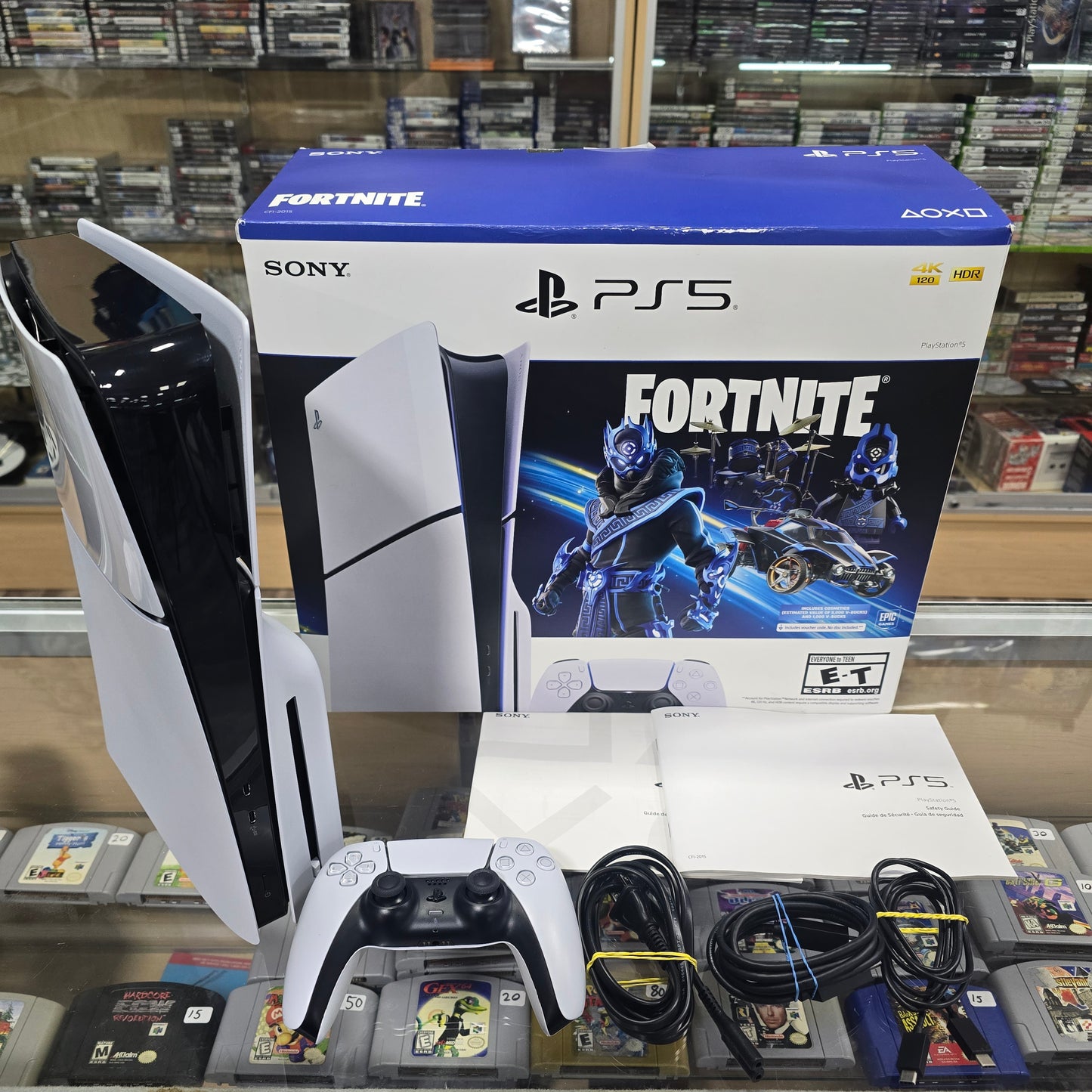 Sony PlayStation 5 Slim Disc Console - Fortnite Cobalt Star Bundle 1TB (NO BUNDLE CODE INCLUDED)