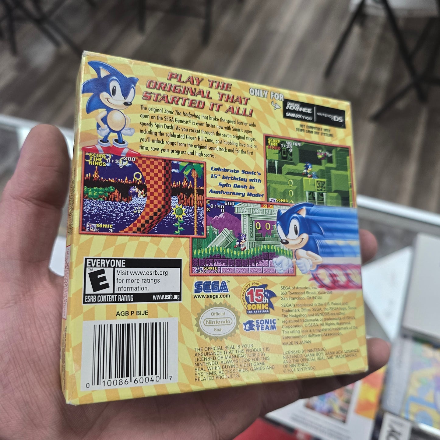 Sonic The Hedgehog Genesis Nintendo GameBoy Advance