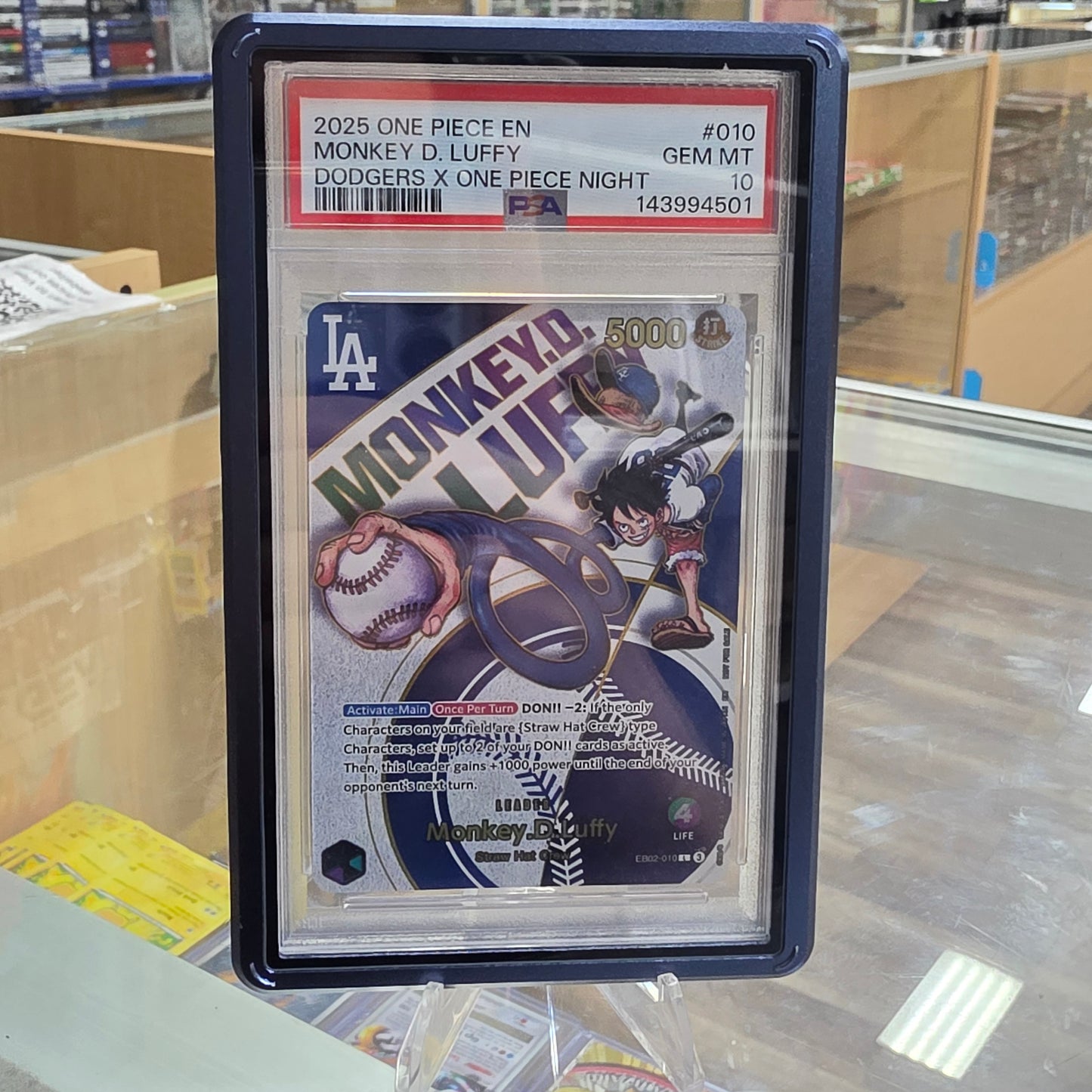 Monkey D. Luffy One Piece Dodgers Promo Card 2025 PSA 10
