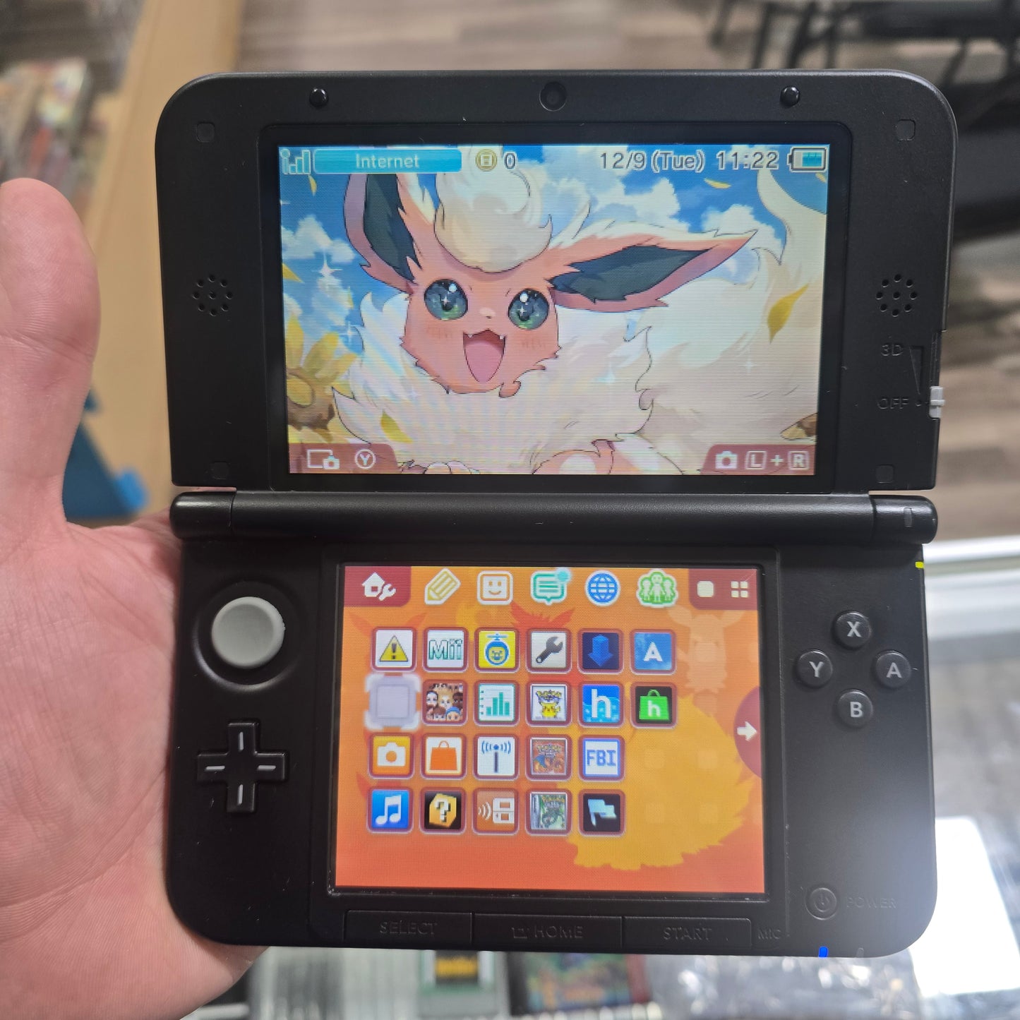 Red Nintendo 3DS LL Handheld System (US Region) with Digital Games (Flareon)