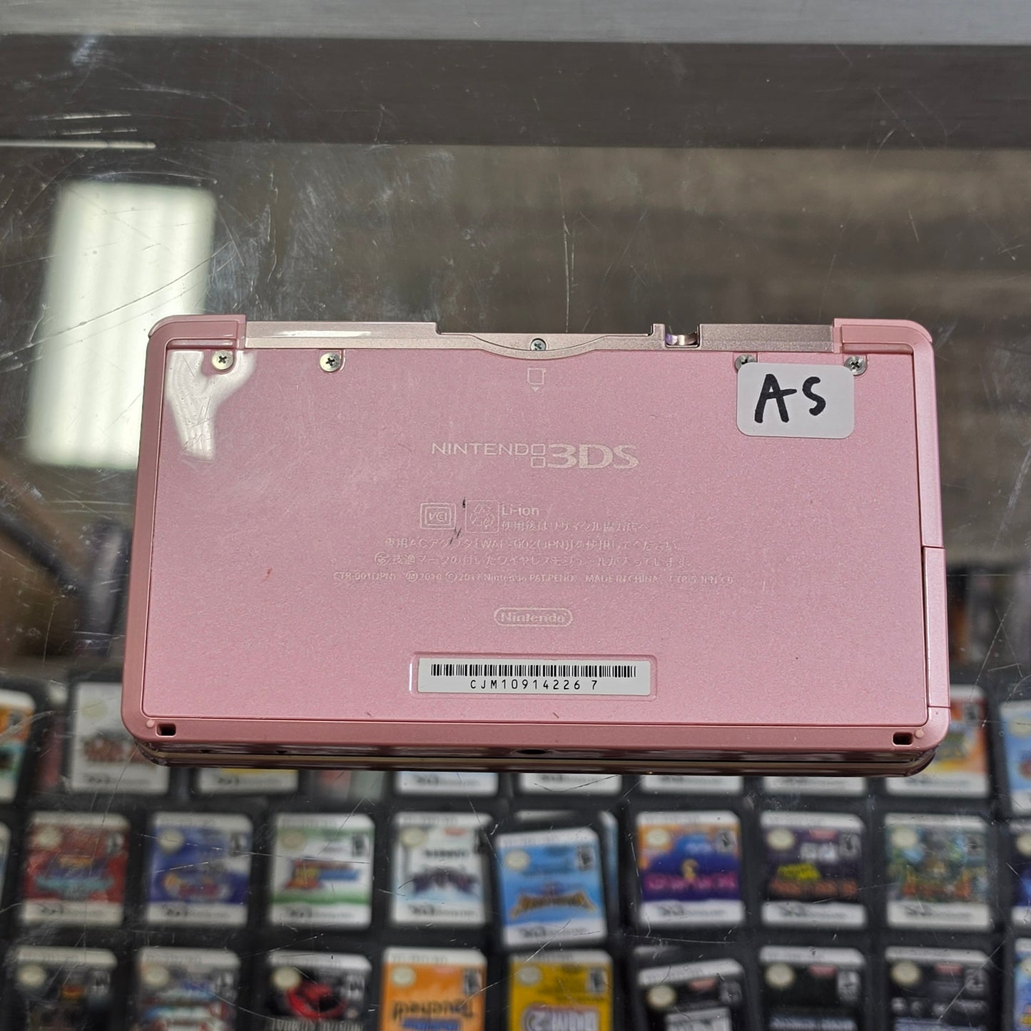 Pink Nintendo 3DS Handheld System With Charger (Region Free) (Yellow Screen)(JAPANESE TO US)