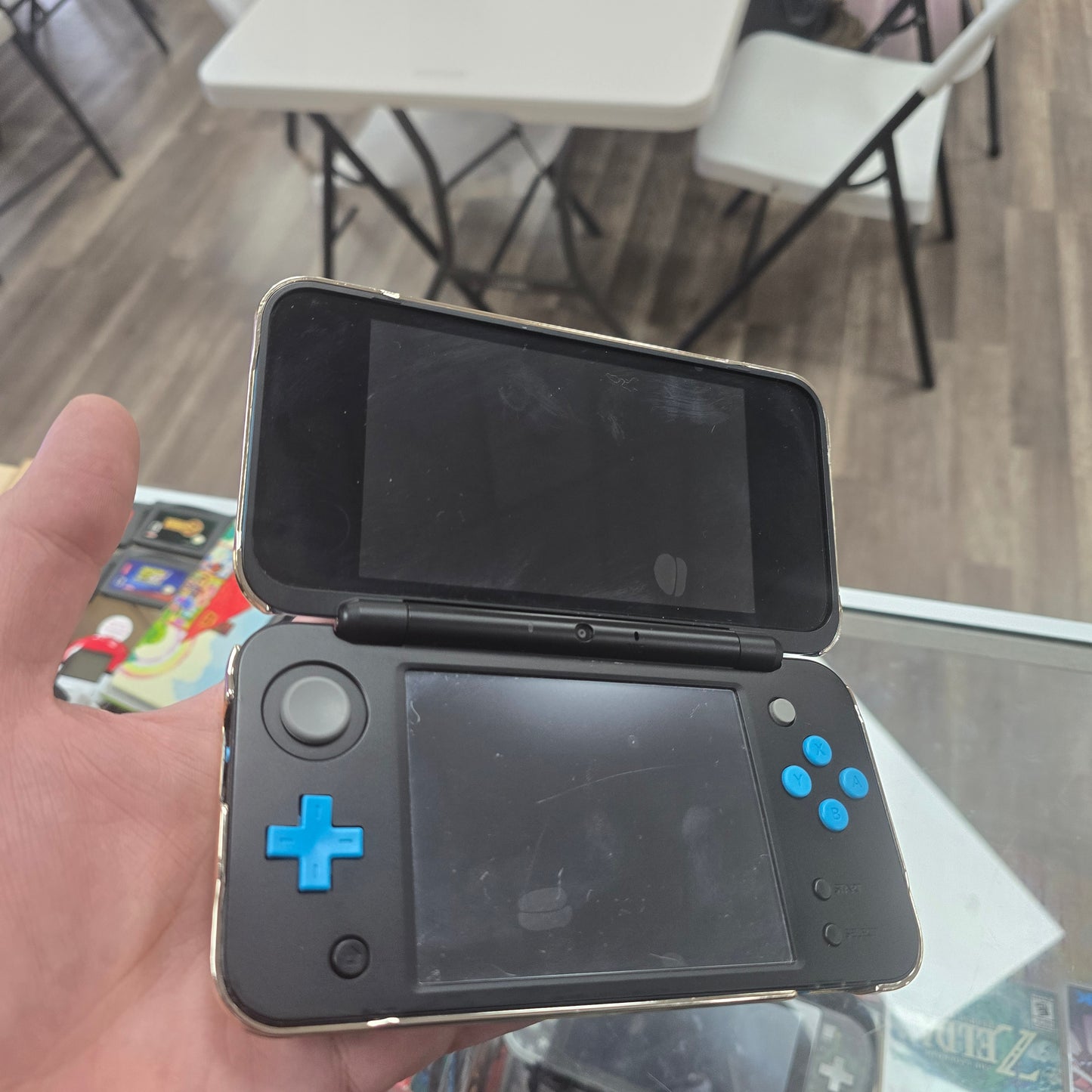 "New" Nintendo 2DS XL Handheld System With Charger and Homebrew Installed with Digital Games (Comes with Pikachu Speical Case Cover)