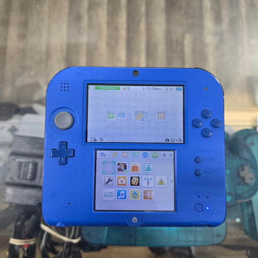 Blue Nintendo 2DS Handheld System with Charger