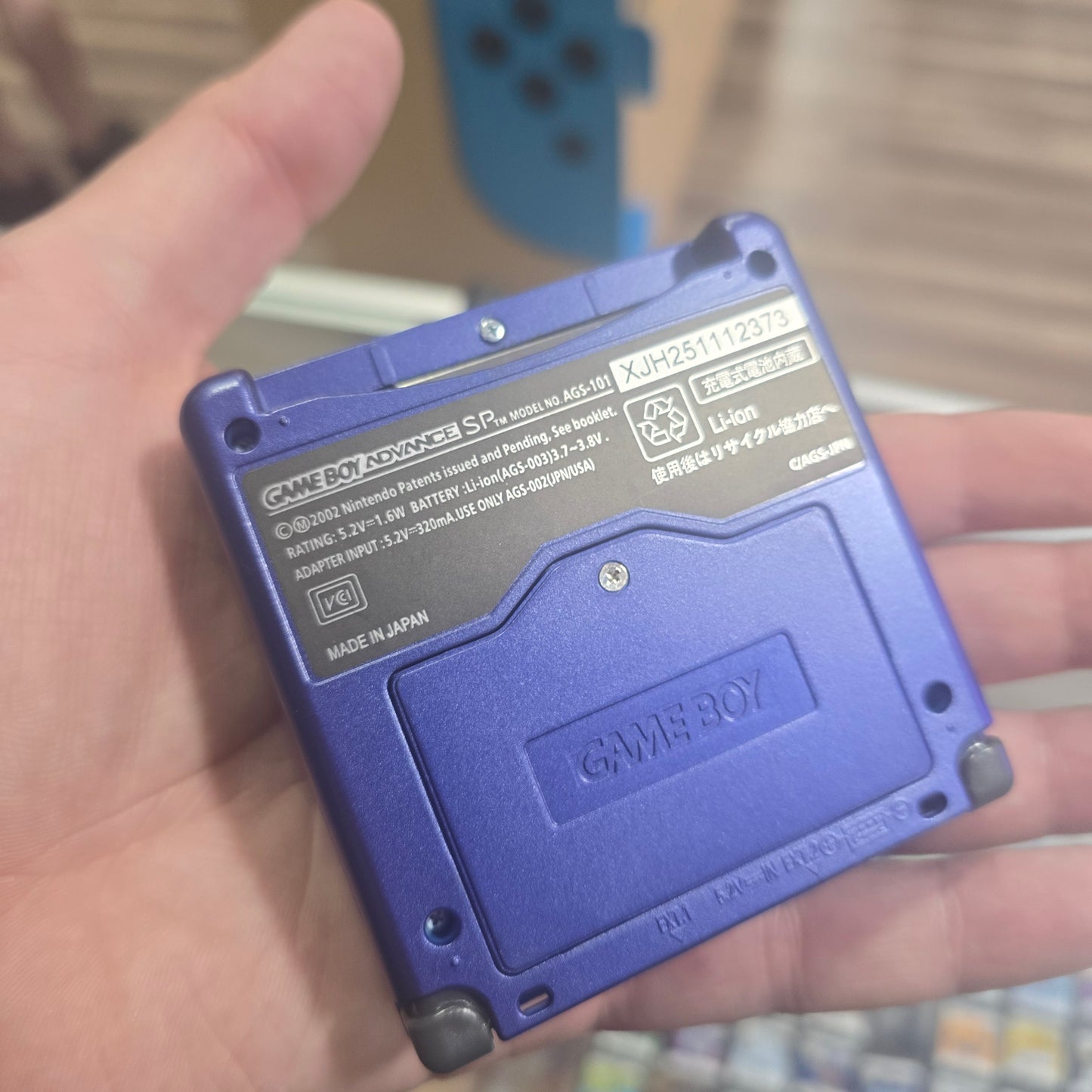 Custom Kyogre Nintendo Gameboy Advance SP Handheld with Charger (Has Brighter Screen) (Very Low Sound)
