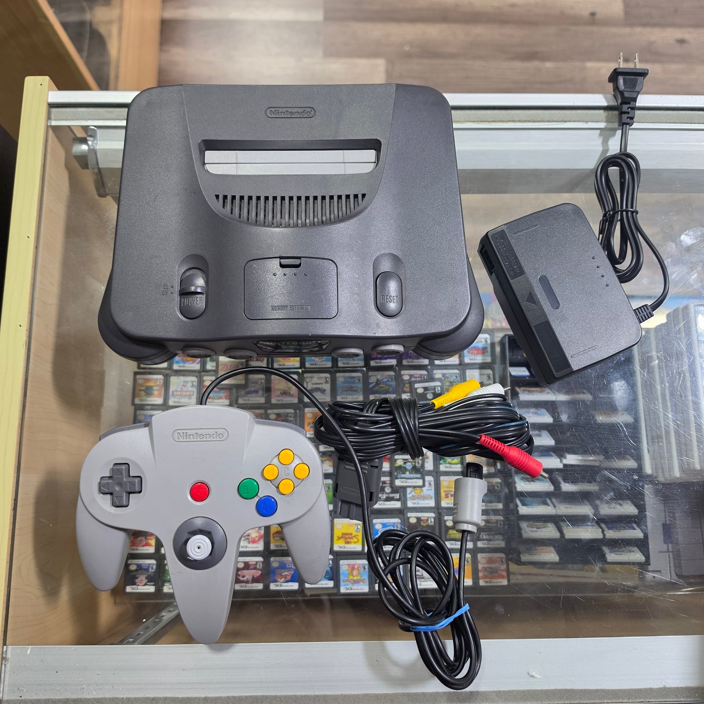Nintendo 64 System with Wires and One Controller