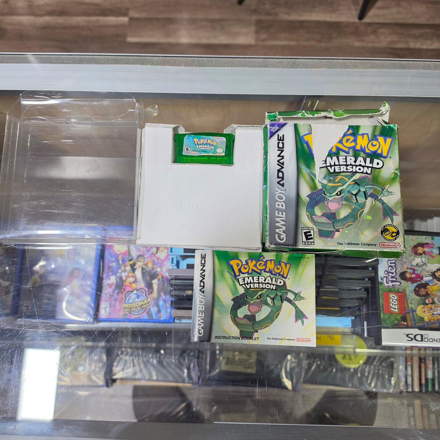 Pokémon Emerald (Authentic) (Dry Battery) with Box & Manual + Box Protector (BAD CONDITION)