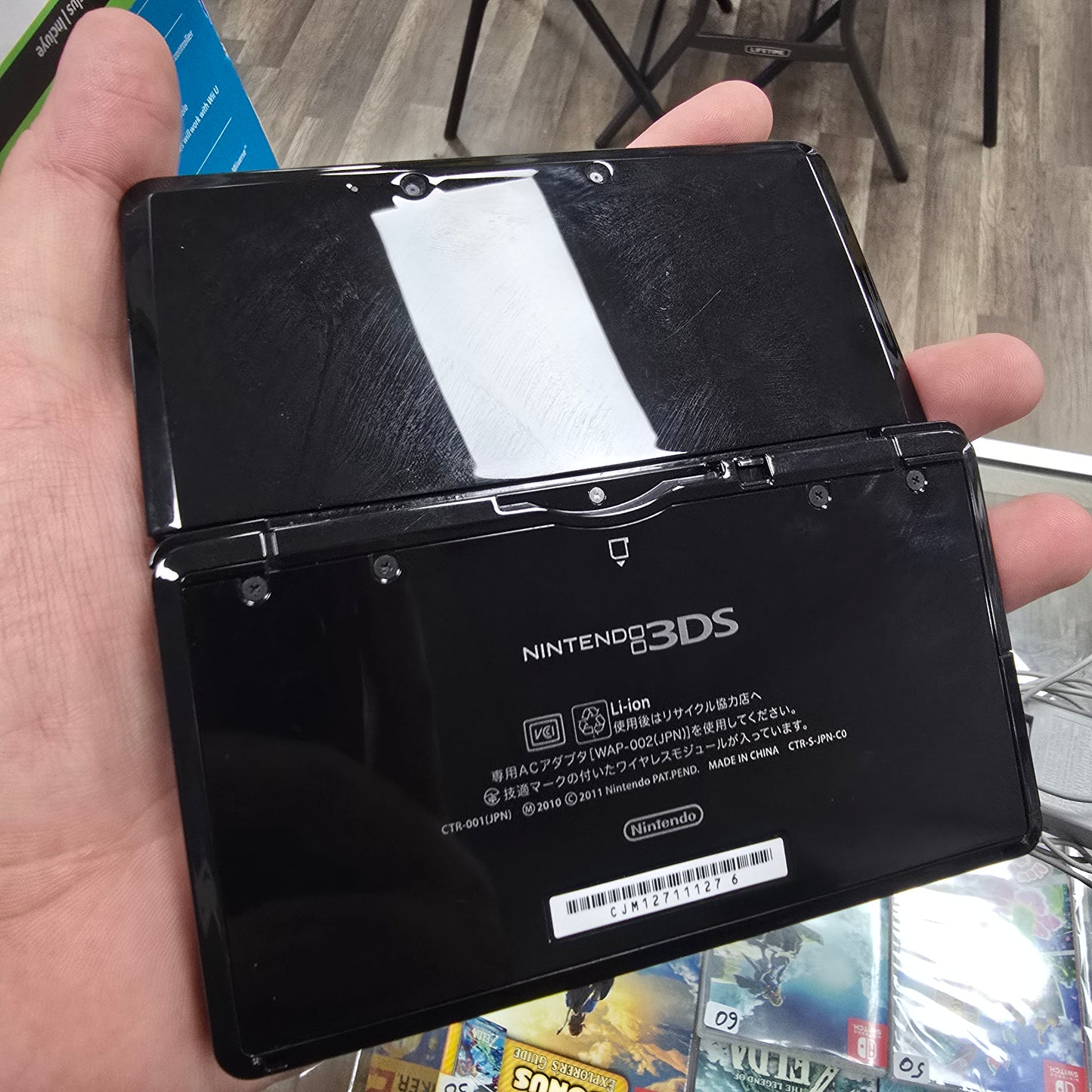 Black Nintendo 3DS Handheld System with Homebrew