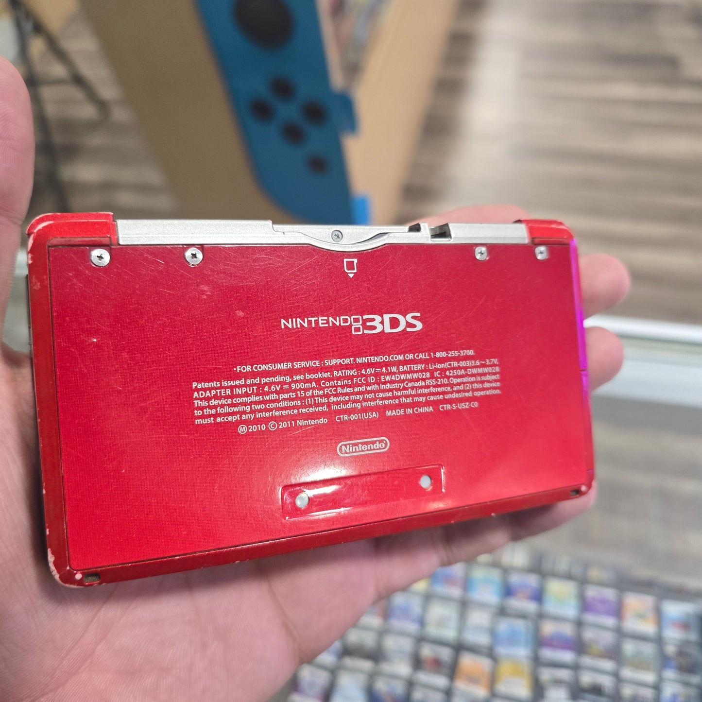 Nintendo 3DS Red Handheld System with Charger