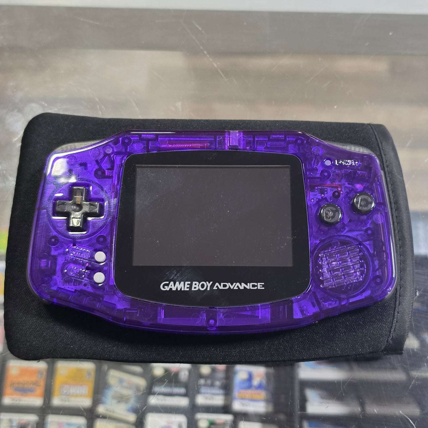 Custom Transparent Purple Nintendo Gameboy Advance Handheld System with Brighter and Tactile Buttons