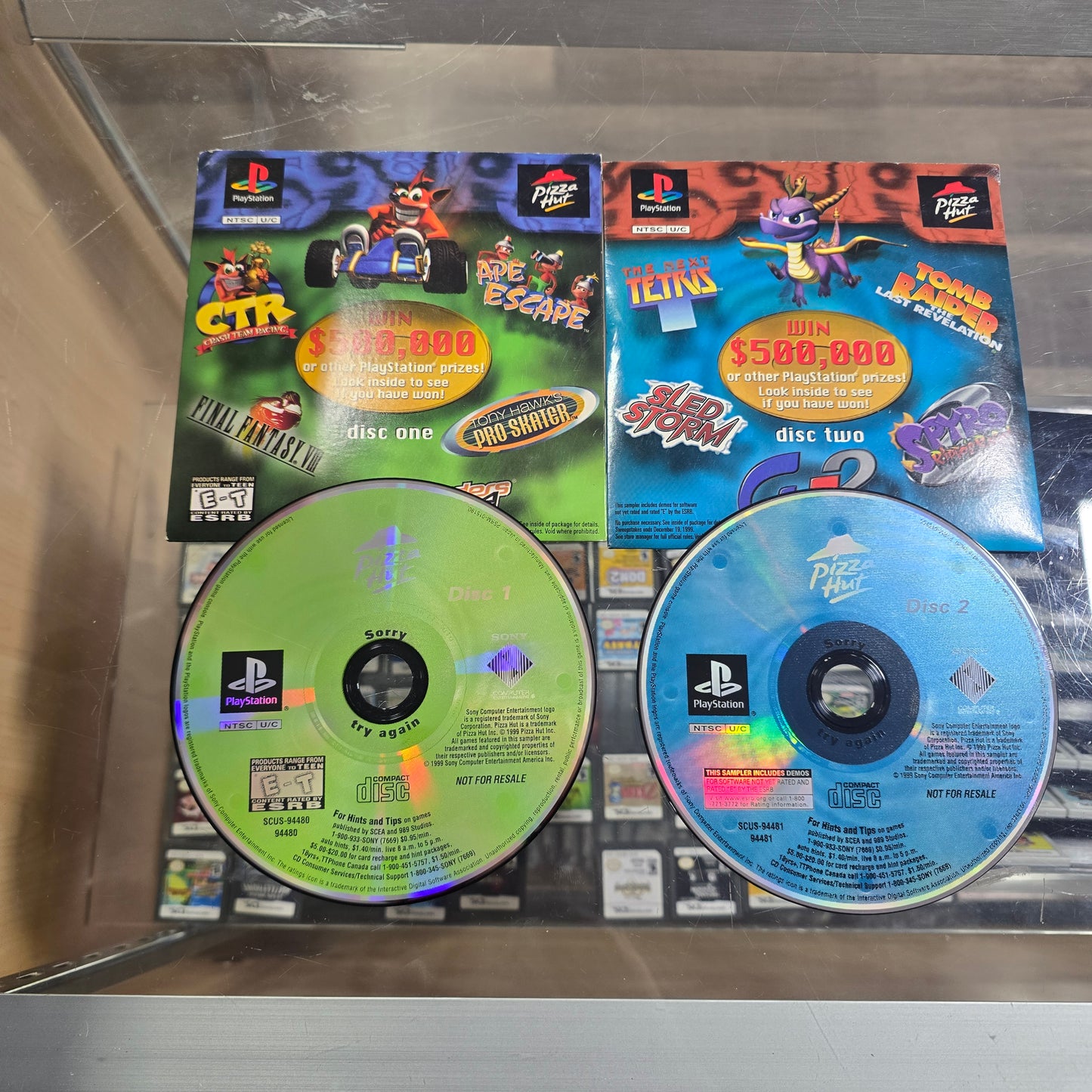 Pizza Hut Playstation 1 DEMO Disc 1 and 2