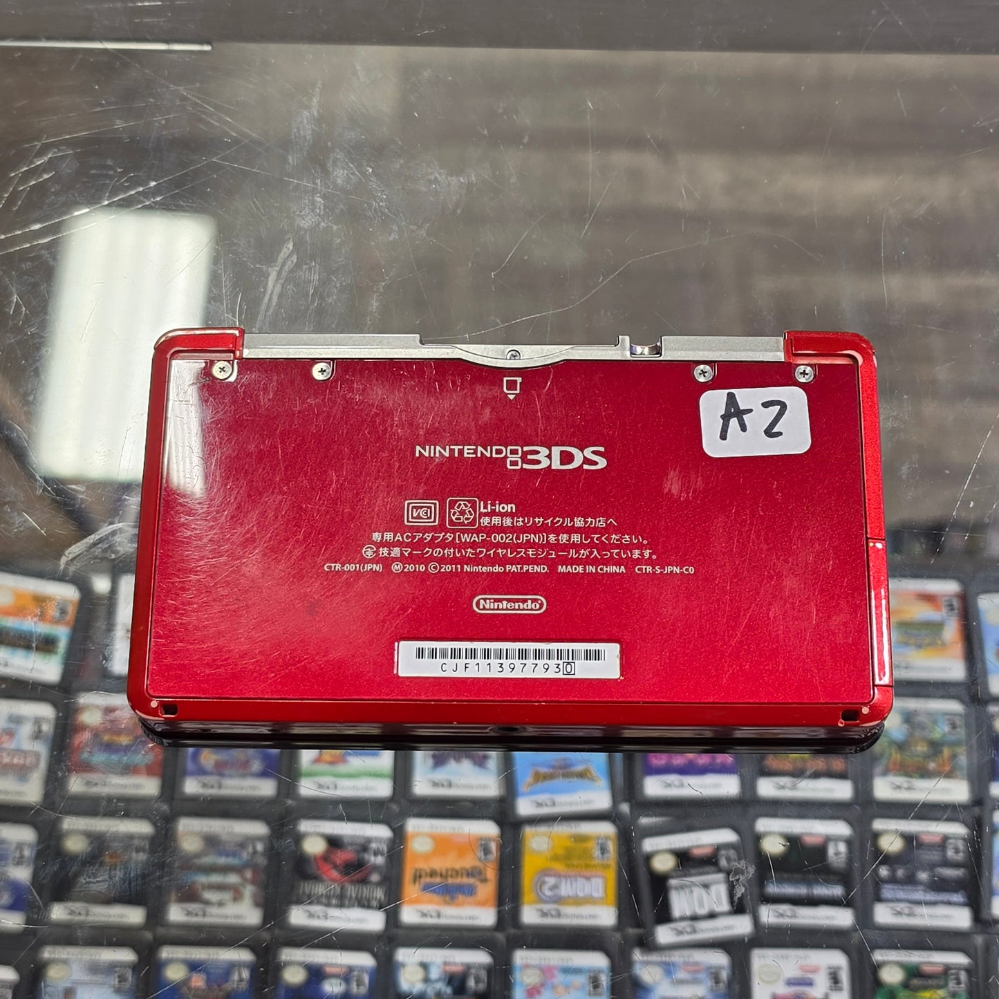 Red Nintendo 3DS Handheld System With Charger (Region Free)(JAPANESE TO US)